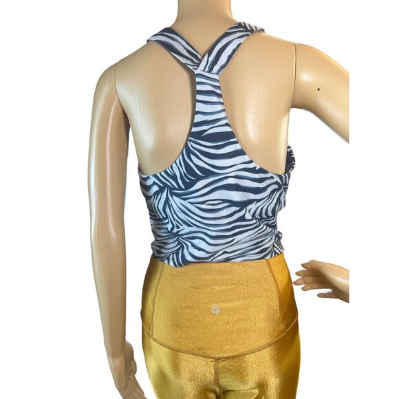 Kyodan Activewear Allure Bra Top in Navy Zebra Print Large Yoga Running Gym - Picture 4 of 5